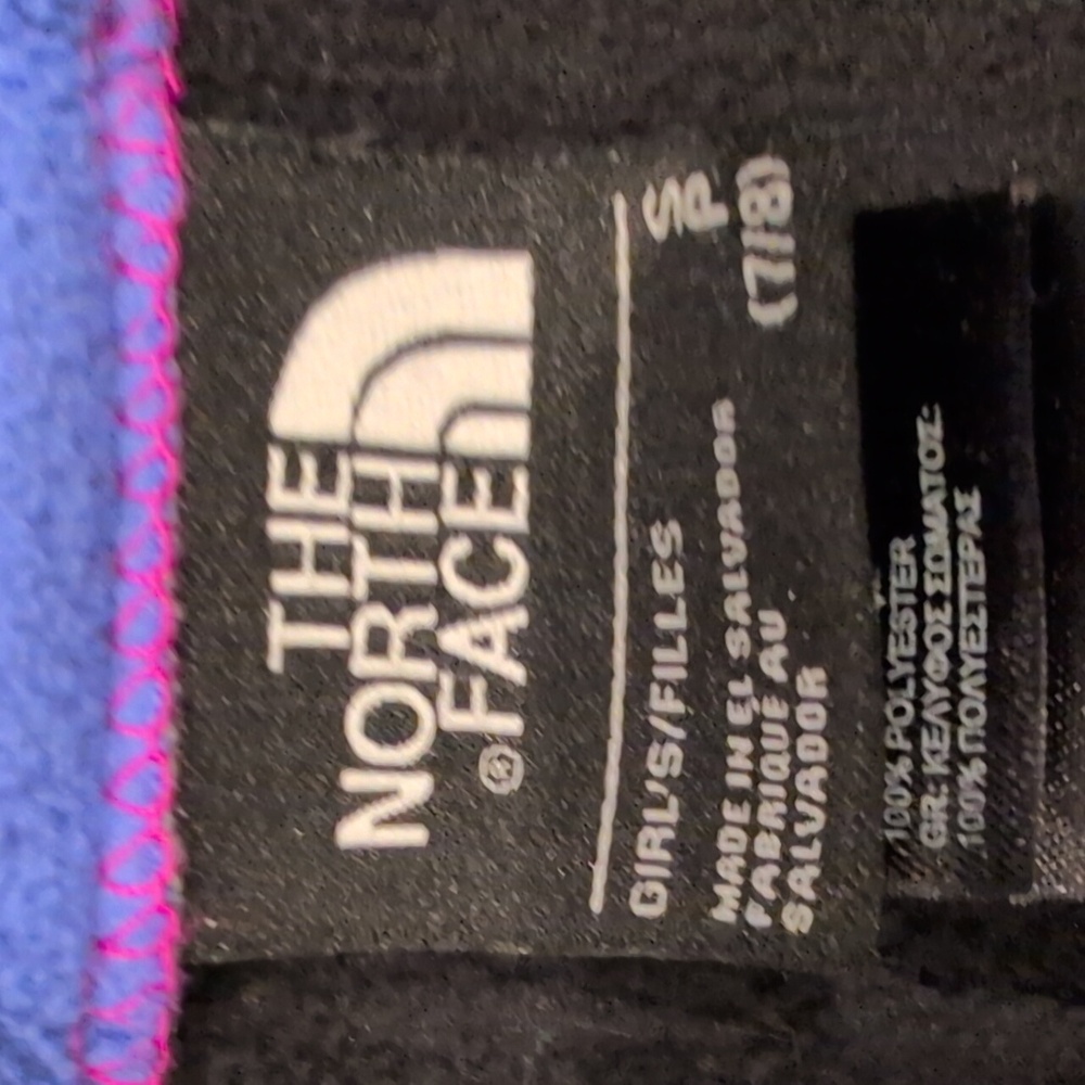 Girls The North Face black 1/4 zip pullover size S(7/8) - Picture 3 of 4